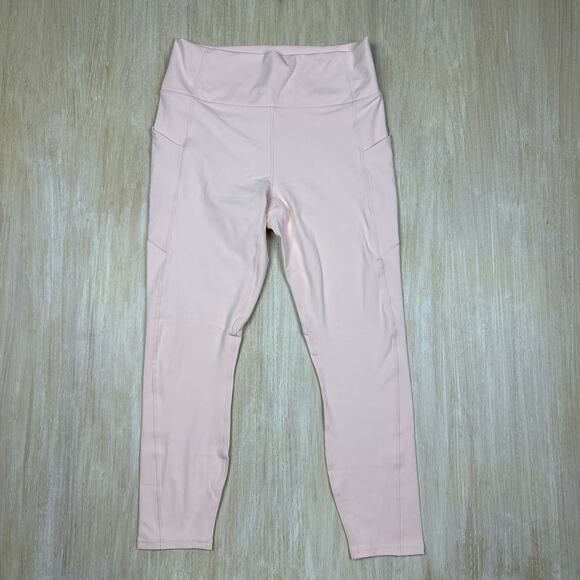 NWT Fabletics Pink Oasis High Waisted Pocket 7/8 Workout Athletic Leggings Large - Picture 1 of 15